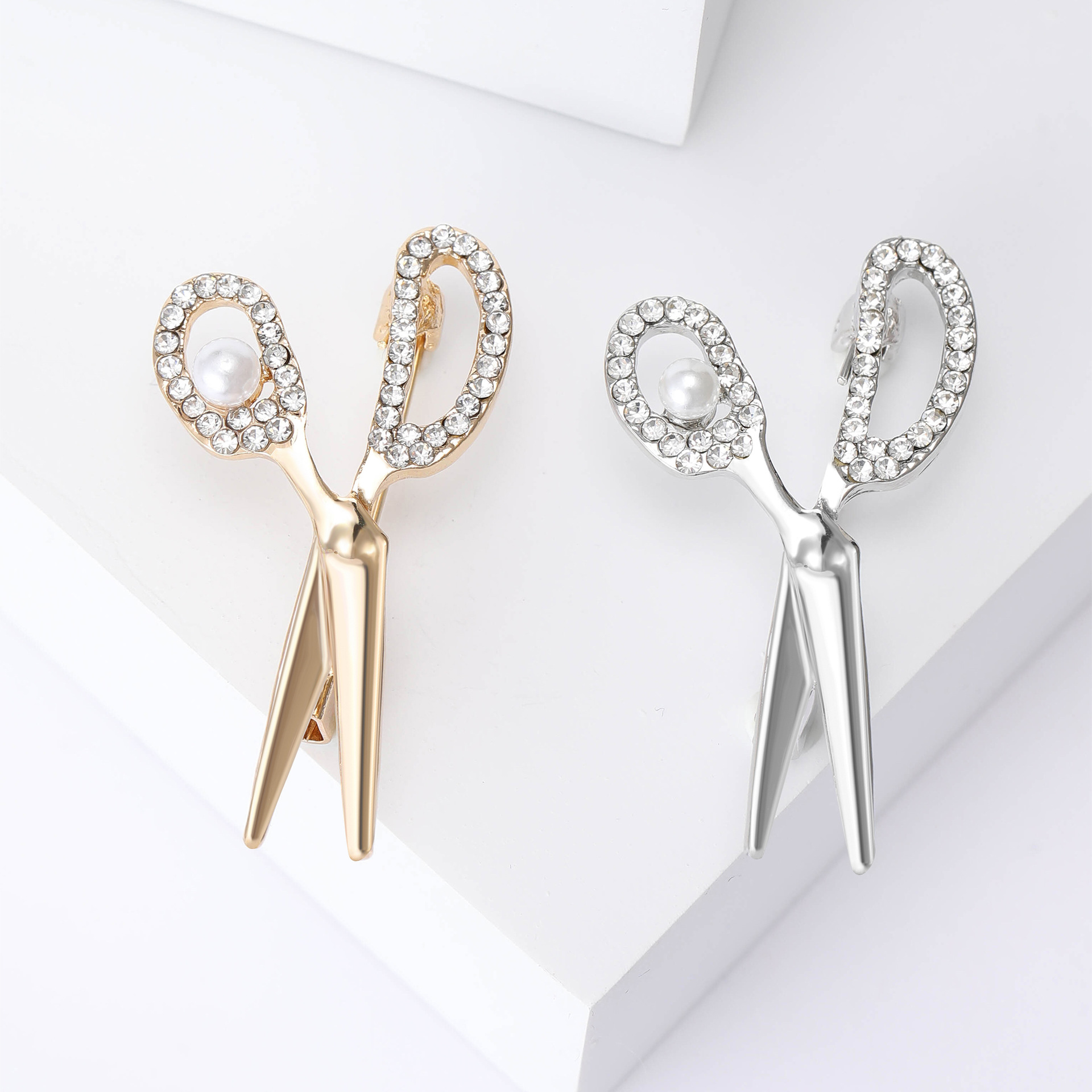 Hair Care Gift - Broches de tijeras de perlas para