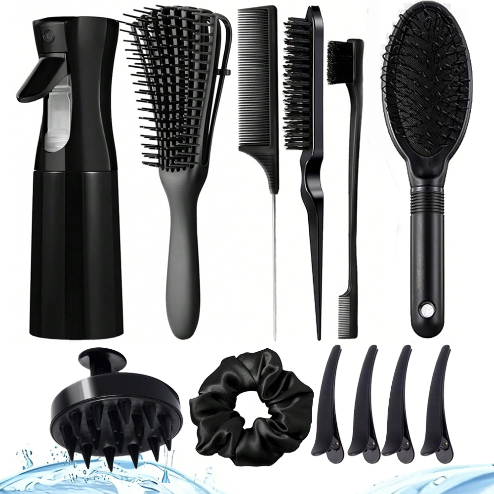 Hair Care For Wavy Hair - Juego de cepillos desenredantes con botella