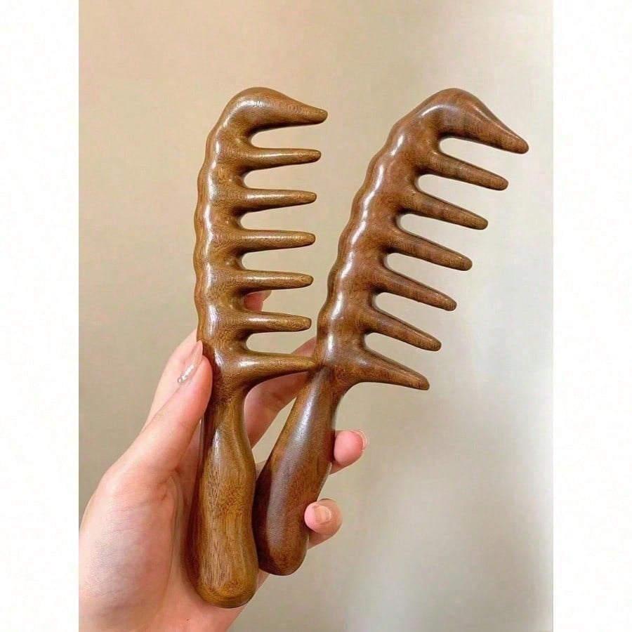 Peine de madera de sándalo nat - Hair Care For Wavy Hair reseña y precio